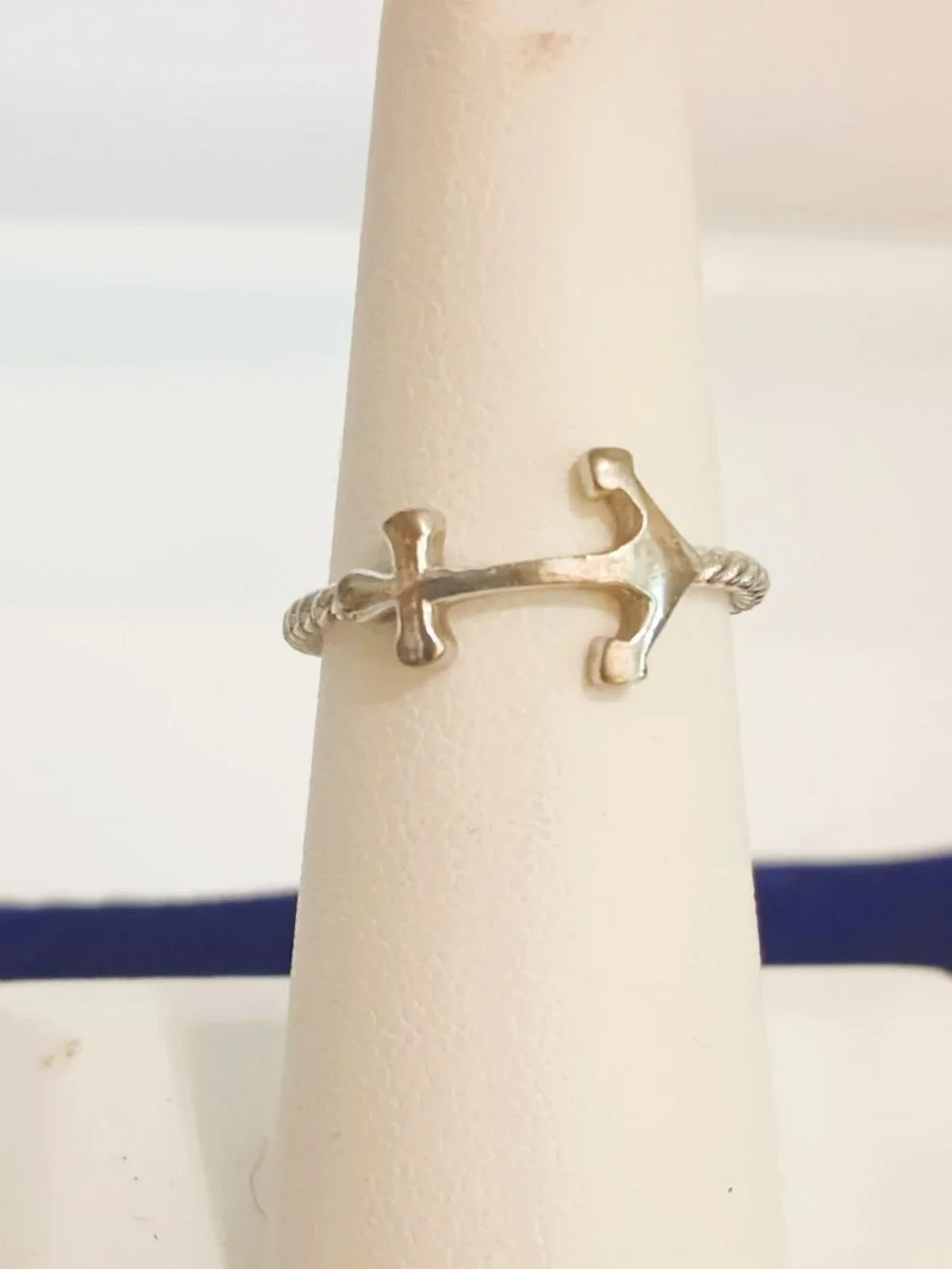 925 Nautical Anchor Rope Band Ring 6.5 Sterling Silver Jewelry